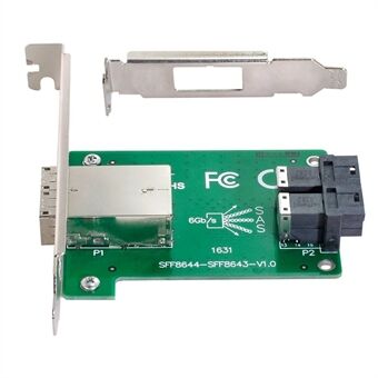 SF-021 Dubbla portar Mini SAS HD SFF-8644 till intern SAS HD SFF-8643 PCBA honadapter med standard-/lågprofilfäste
