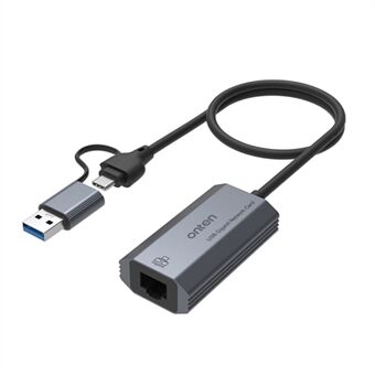 ONTEN UE101 2-i-1 USB 3.0 + USB-C till Gigabit-adapter Bärbart USB Gigabit-nätverkskort