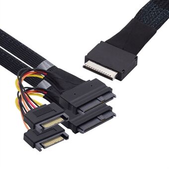 SF-053-0.5M 50 cm OCuLink PCIe PCI-Express SFF-8611 8x 8-Lane till Dual SFF-8639 U.2 4x SSD Data Active Cable