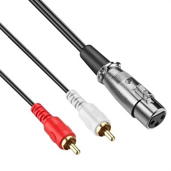 JUNSUNMAY Dubbel RCA-hankontakt till XLR-honkabel Y-delare stereoadapter Line Audio Breakout-kabel, 1,5 m