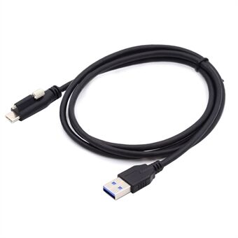 UC-045-3.0M 3M USB-A 3.0 Hane till Type-C 3.1 Enkelskruv Låskabel Datasladd för kamera (utan Chip, M2-skruv)