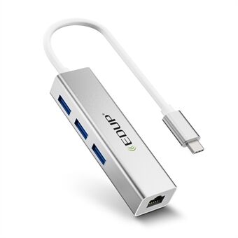 EDUP EP-9801 Type-C USB3.0 3-portars Hub 1000Mbps RJ45 Gigabit Ethernet-adapter för bärbar dator