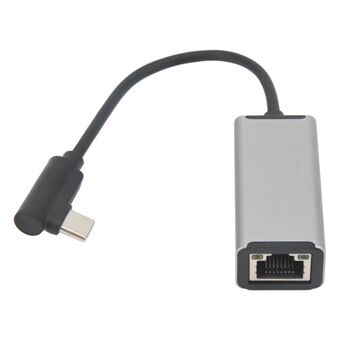 Typ-C till RJ45 100 Mbps Adapter Aluminiumlegering Laptop Surfplatta Telefon Ethernet Nätverkskabelkontakt med LED-indikator