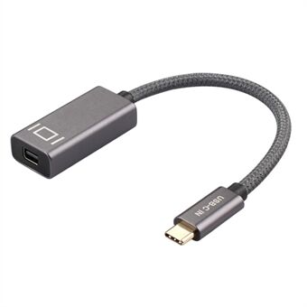 Flätad USB C till Mini DisplayPort adapterkabel 4K 60Hz USB-C hane till mini DP hona konverterare dataöverföringssladd