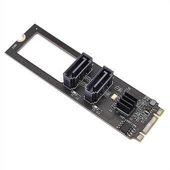 SA-042 NGFF KEY B+M PCI Express till SATA 3.0 22*80MM 6Gbps Dual Ports Adapter Converter Hårddiskförlängningskort JMB582 2280