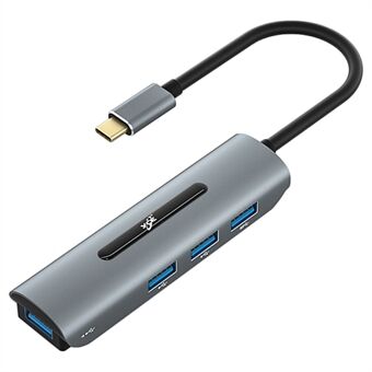 V200A 4-i-1 aluminiumlegering Typ C USB C Hub Adapter till USB 2.0 USB 3.0-portar för bärbar dator