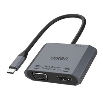 ONTEN M205 3-i-1 Typ-C till HD+VGA Adapterkabel med PD Snabbladdning USB-C Video Converter