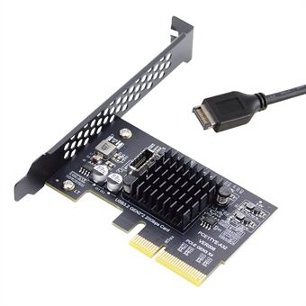 UC-104-EF USB 3.2 Gen2 Type-E 20 Gbps frontpaneluttag till PCI-E 4X Express Card Adapter för stationär moderkort (ASM3242 Chipset)