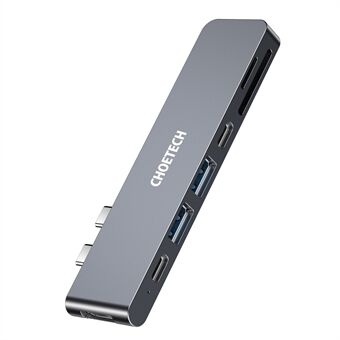 CHOETECH HUB-M14 för MacBook Air / Pro 7-i-1 USB-C Hub Type-C USB HD-portadapter SD / TF-kortläsare