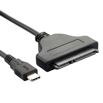 USB-C till 22-stifts SATA Adapter Converter Höghastighetsdataöverföringskabel för 2,5 tum HDD SSD - Svart