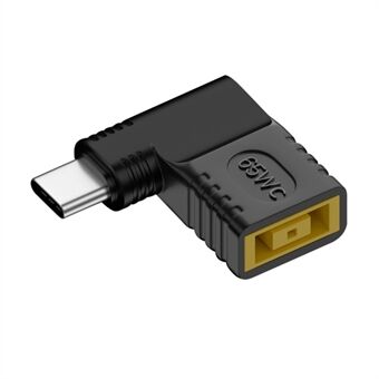 65W DC fyrkantig till USB Typ-C PD strömadapter hona till hane omvandlare för mobiltelefon / surfplatta / bärbar dator