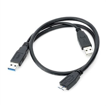 U3-029 USB 3.0 A hane till mikro B hane Y splitteradapterkabel för mobil hårddisk