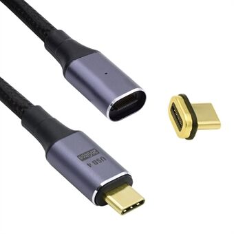 UC-034-BK magnetisk kontakt USB4 hane till hane USB-C-kabel 20Gbps 100W Laddningssladd 8K / 5K videokabel
