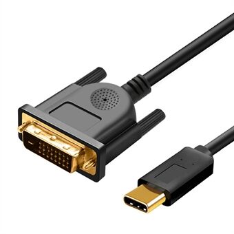 QGEEM UA18 1.2m USB-C to DVI Adapter Cable 4K Type-C to DVI(24+1) Male Conversion Cable