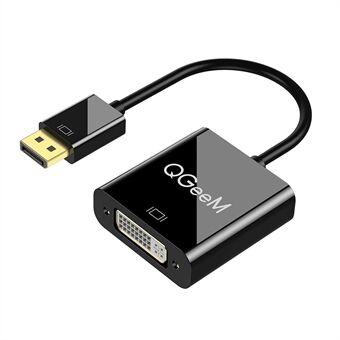 QGEEM QG-HD24 Displayport hane till DVI hona Adapterkabel DP till DVI-omvandlare för HD-TV / Bildskärm / Projektor / Bärbara datorer / PC
