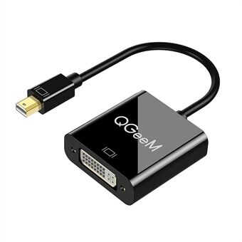 QGEEM QG-HD27 Mini DP till DVI-adapterkabel Mini DisplayPort hane till DVI hona-omvandlare Kompatibel med MacBook Thunderbolt Port Monitorprojektor