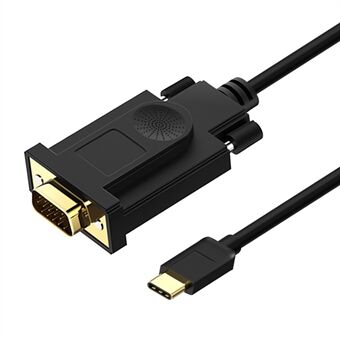 QGEEM UA17 1,2 m USB-C hane till VGA hane adapterkabel HD-videokonverteringskabel