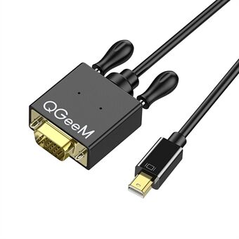 QGEEM QG-HD29 Mini DisplayPort till VGA Adapter Mini DP Hane till VGA Hane Converter Kompatibel med datorer HDTV Monitorer Projektorer 1,8m