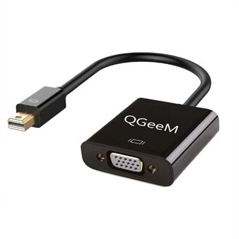 QGEEM QG-HD17 Mini DP till VGA Adapter Mini Displayport Hane till VGA Hona Guldpläterad omvandlare Kompatibel med MacBook Air / Pro/ Surface Pro/ Bildskärmar