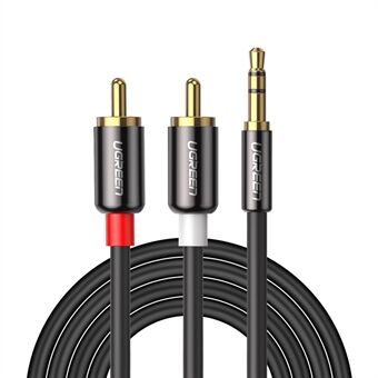 UGREEN 10m AUX-kabel för smartphone-högtalarplatta 3,5 mm till 2RCA Stereo Audio Auxiliary Adapter Y splitterkabel