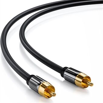 1m Digital Audio Koaxial 75 Ohm Kabel 24K guldpläterad kontakt SPDIF RCA TPE-kabel