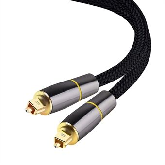 2m SPDIF 5.1 ljudkanal optisk kabel 24K guldpläterad optisk ljudlinje Digital Toslink-kabel för Xbox, TV, Soundbar (gul Ring)