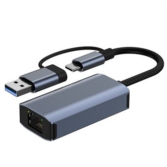 2207 USB-A / Type-C till RJ45 LAN-portadapter USB3.0 / USB-C till Gigabit nätverksanslutning