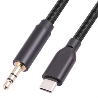 TY35bk Type-C till 3,5 mm Aux Jack-kabel Hörlurar Audio HiFi Stereo Ljudsladd för MacBook iPad Huawei Type-C-enheter, 1m