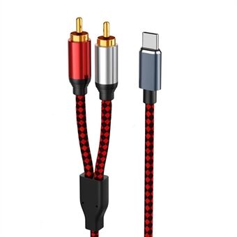0,5 m USB Type-C till 2 RCA hanljudkabel för mobiltelefon surfplatta Anslutning till högtalare/förstärkare