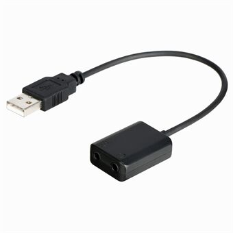 BOYA BY-EA2L Externt ljudkort USB-adapter Stationär bärbar dator USB till 3,5 mm hörlurs-/mikrofonkontakt