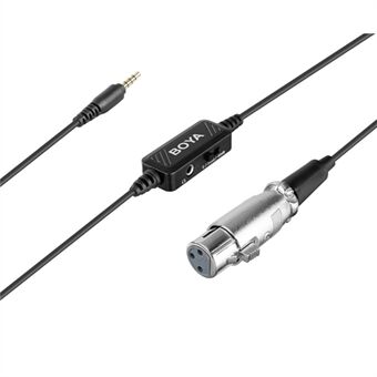 BOYA BY-BCA6 mikrofonadapter 3,5 mm till XLR-ingångsmikrofonkabel med integrerad förförstärkare