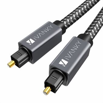 IVANKY OC03 3M vävd nylon Digital Audio Hifi Toslink fiberkabel för hemmabio / TV / PS4 / Xbox / Freebox - Grå