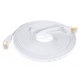 5m CAT-7 10 Gigabit RJ45 Ethernet Flat Network Cable Patch Cable - White