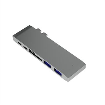 6-i-1 Dual USB Type-C Multi-Port Card Reader Adapter Converter för MacBook