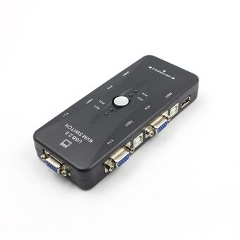 4-portars USB 2.0 KVM Switch Mus / Tangentbord / VGA Video Monitor 250MHz 1920x1440
