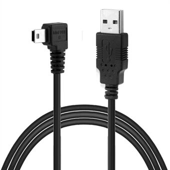 CY U2-057-LE Mini USB B Typ 5-stift hane vänstervinklad 90 grader till USB 2.0 handatakabel (5M)
