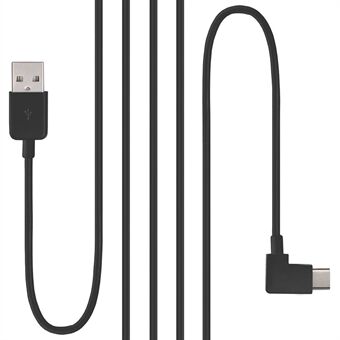 Rättvinklad Typ C USB-C till USB 2.0 kabel 90 graders kontakt för surfplatta och mobiltelefon - svart