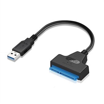 USB 3.0 till SATA III-hårddiskadapterkabel med LED-ljus Datorhårddrivrutinskabel för 2,5-tum SSD & HDD