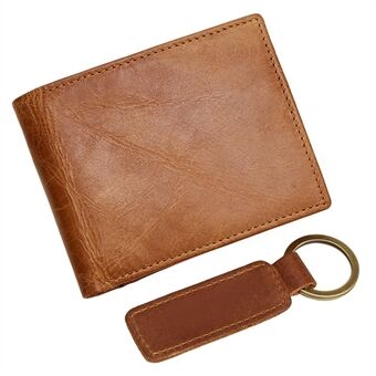 2054 Business Style RFID blockerande topplager kohud män korthållare Bifold kort plånbok