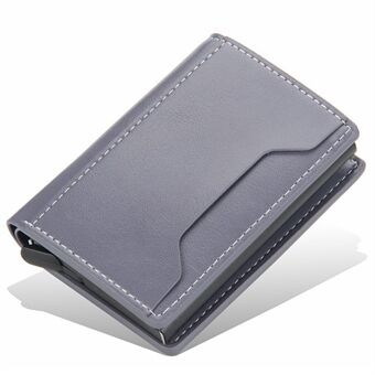 BAELLERRY K9140 Automatisk Pop Up-kortfodral i aluminiumlegering RFID-blockerande PU-läder Kreditkortshållare plånbok