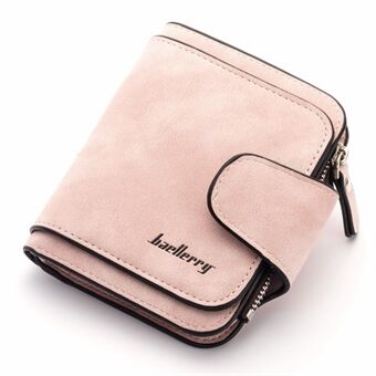 BAELLERRY N2346 PU-läder, hopfällbar plånbok för damer, matt textur, dragkedjor och fickkort.