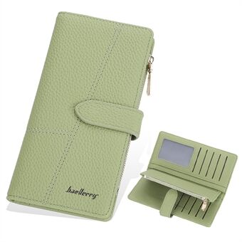 BAELLERRY N2367 Kvinnor Kopplingssöm Line Litchi Texture Lång plånbok i PU-läder med dragkedja