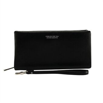 FFY FY2106-3 lång plånbok för kvinnor, dragkedja Design PU läder handledsväska Clutch handväska
