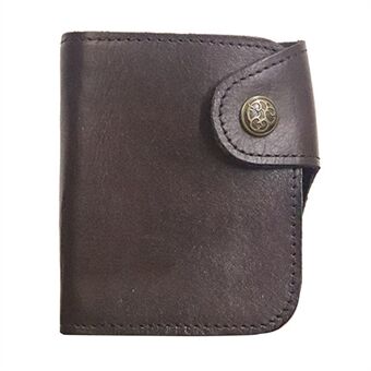 SG735 Bi-fold kort plånbok Vintage skrynkligt toppskikt kohud läder Kontantkort förvaringsväska med dragkedja