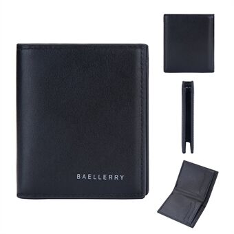 BAELLERRY D9257 Minimalist Man Bi-fold handväska Ultra Slim PU Läder Kontantkorthållare Kort plånbok