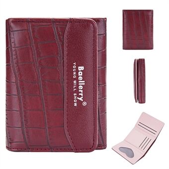 BAELLERRY N8322 Stone Texture Kvinnor PU-läder Kort plånbok Kontantkorthållarväska