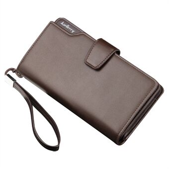 BAELLERRY S1063 Lång plånbokshållare för män Mobiltelefon Blixtlås PU-läderkoppling med handrem