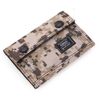 JEMINAL 1312# Casual Camouflage Bi-fold handväska Korthållare Tryckknappar Canvas Kort plånbok