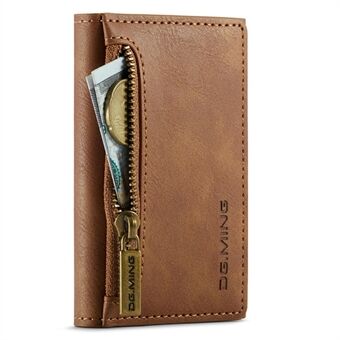 DG.MING M5-serien RFID-blockerande plånbok med dragkedjesficka, flerlagers korthållare och myntpung.
