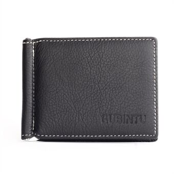 GUBINTU 6018, dubbelvikt topplager för män, kort plånbok i äkta läder